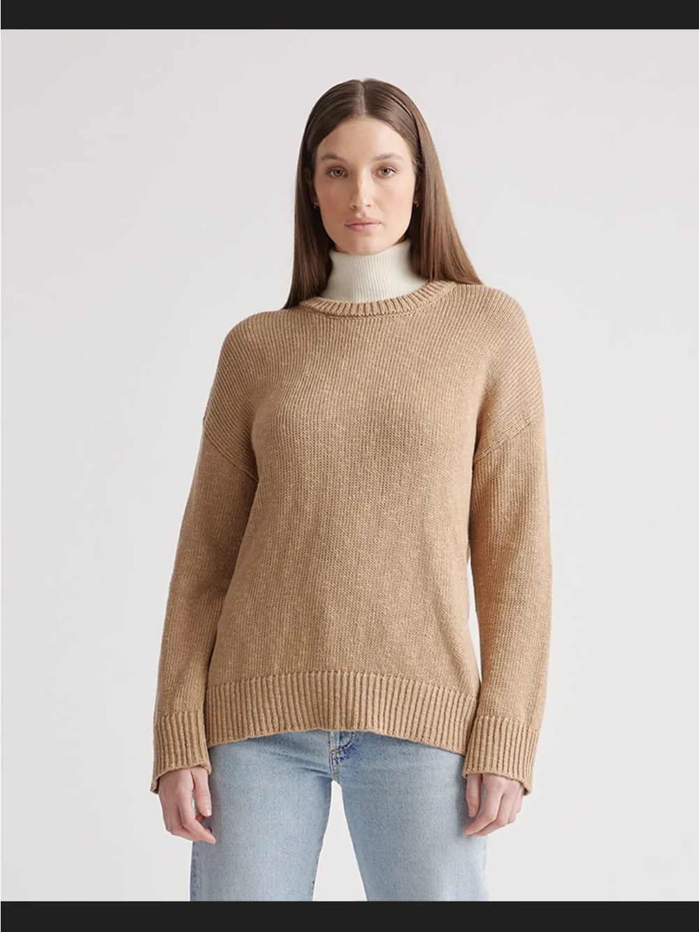 Quince Cotton Linen Oversized Crew Sweater